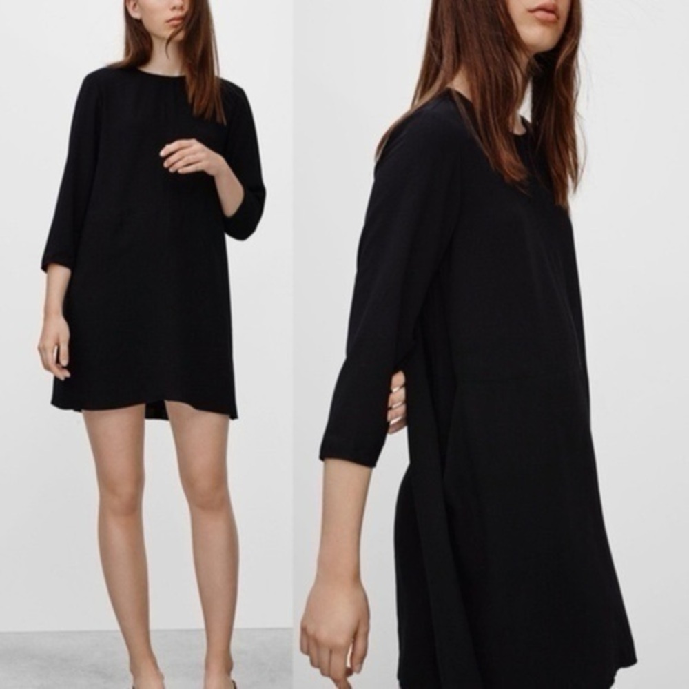 Aritzia Wilfred Myosotis Black Dress